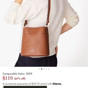 Kate Spade Brown bucket purse